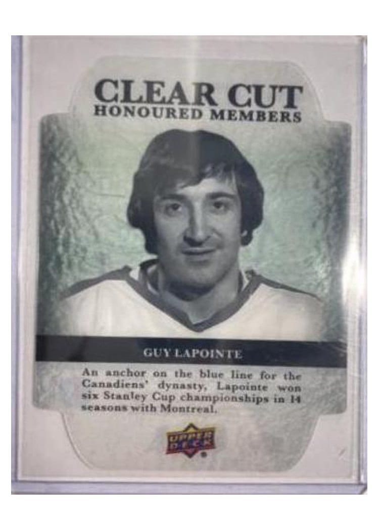 2022-23 Upper Deck Clear Cut Honoured Members Guy Lapointe #HOF-115 card