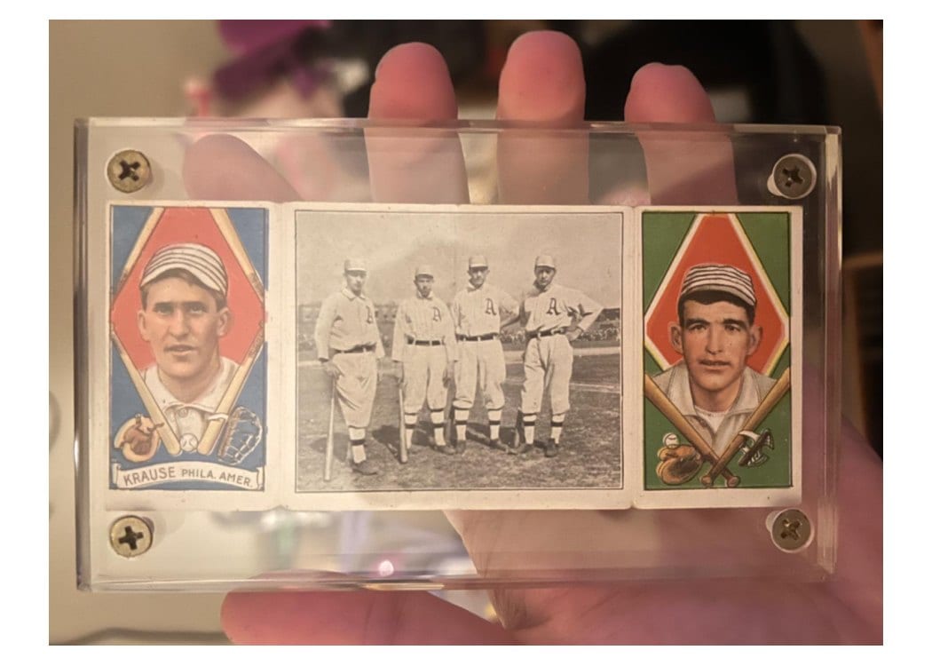 1912 T202 Hassan Triple Folder H.Krause/I.Thomas card