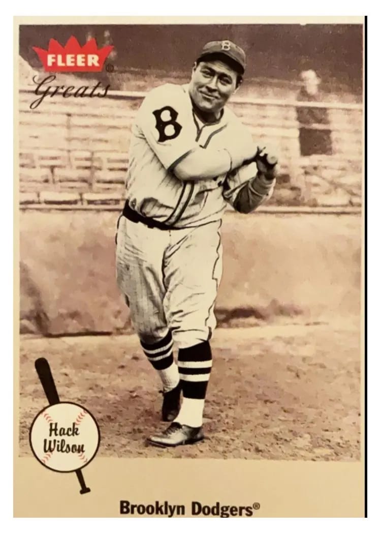 2002 Fleer Greats Hack Wilson #65 card