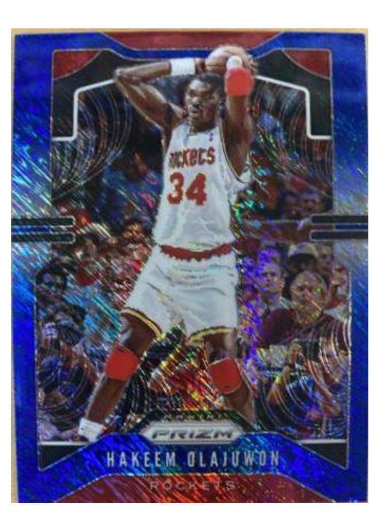 2019-20 Panini Prizm Base Set Hakeem Olajuwon Blue Shimmer Prizm #4 card