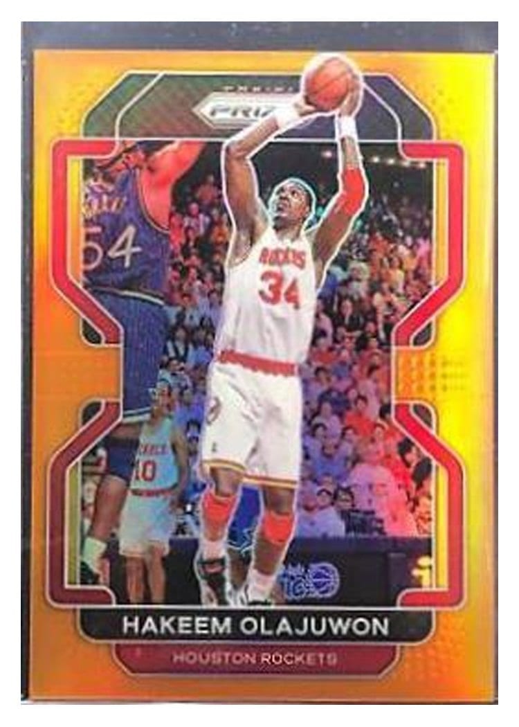 2021-22 Panini Prizm Base Set Hakeem Olajuwon Orange Prizm #265 card