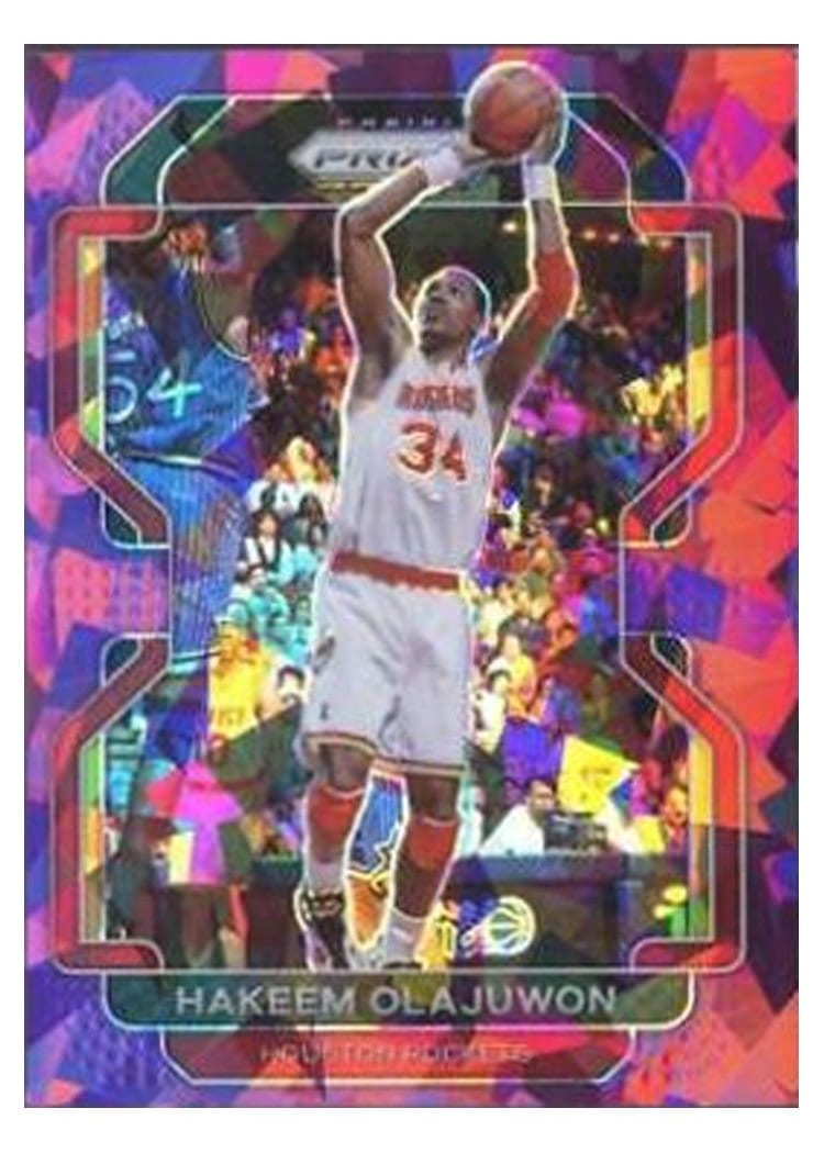 2021-22 Panini Prizm Base Set Hakeem Olajuwon Purple Ice Prizm #265 card