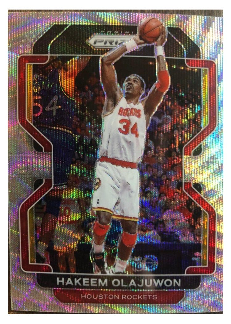 2021-22 Panini Prizm Base Set Hakeem Olajuwon Silver Wave #265 card