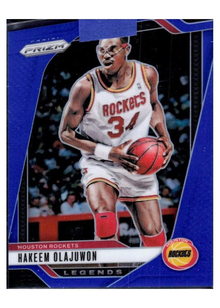 2024-25 Panini Prizm Base Set Hakeem Olajuwon Blue #296 card