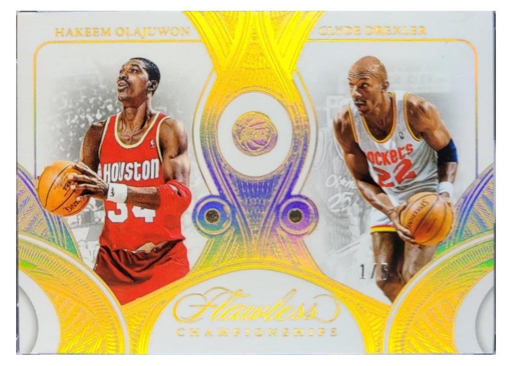 2024-25 Panini Flawless Base Gems Hakeem Olajuwon/Clyde Drexler #177 card