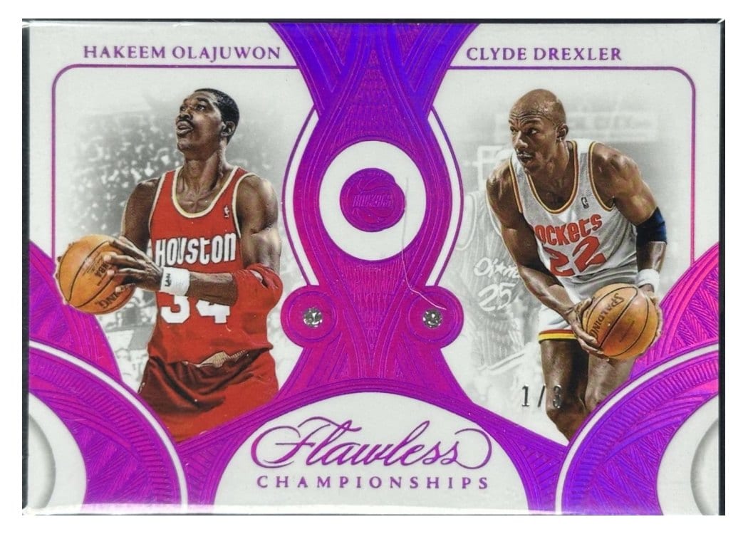 2024-25 Panini Flawless Base Gems Hakeem Olajuwon/Clyde Drexler #177 card