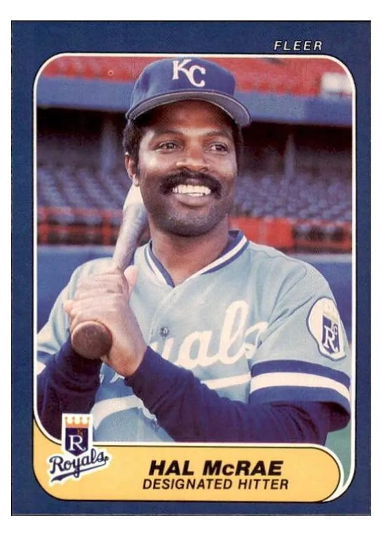 1986 Fleer Hal McRae #14 card