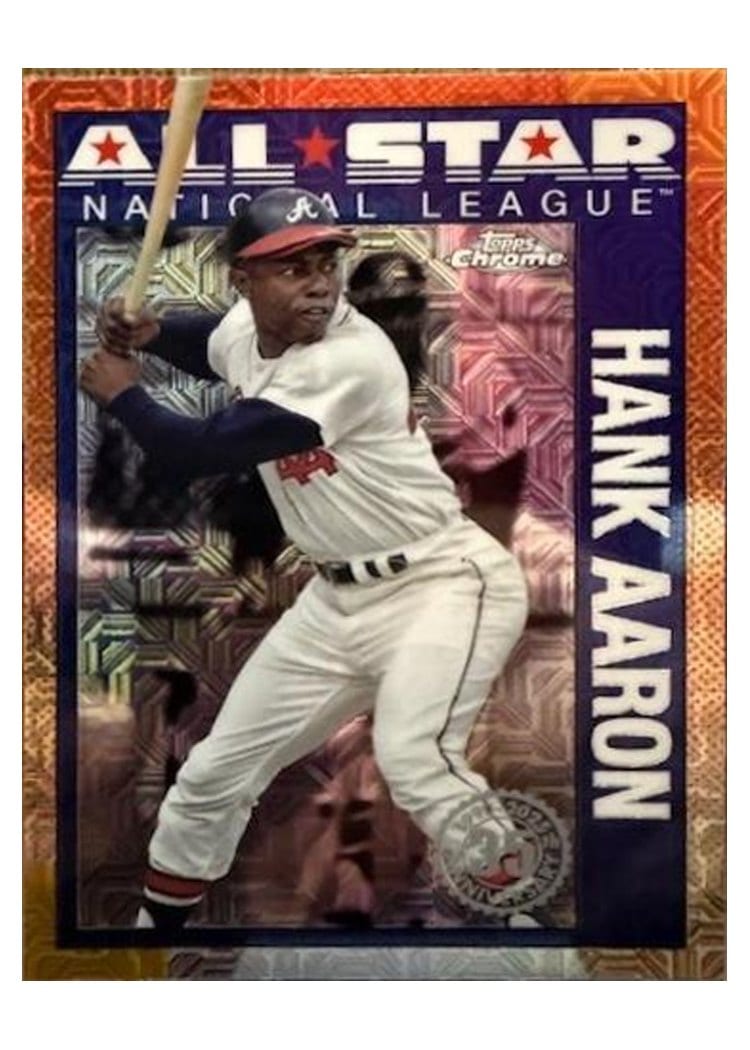 2025 Topps 1990 Topps Baseball All Stars Chrome Refractor Hank Aaron #90ASC-14 card