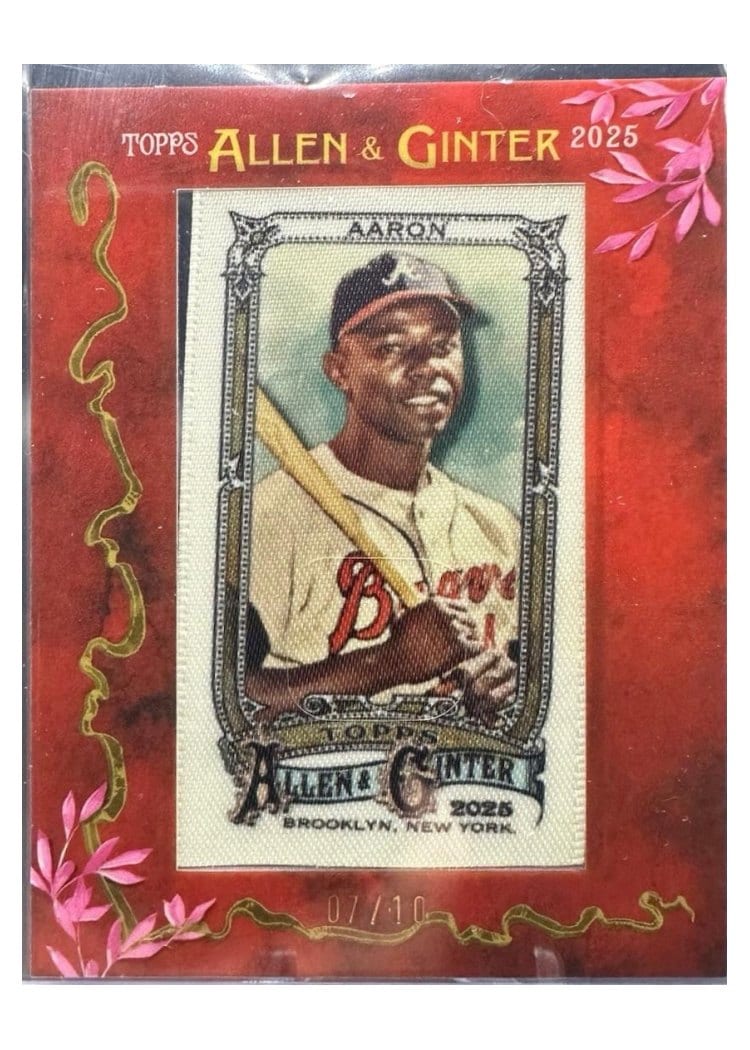2025 Topps Allen & Ginter Mini Cloth Hank Aaron #13 card