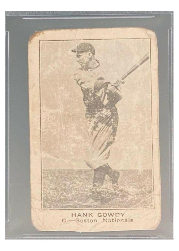 1917 Collins McCarthy Hank Gowdy Blank Back #62 card