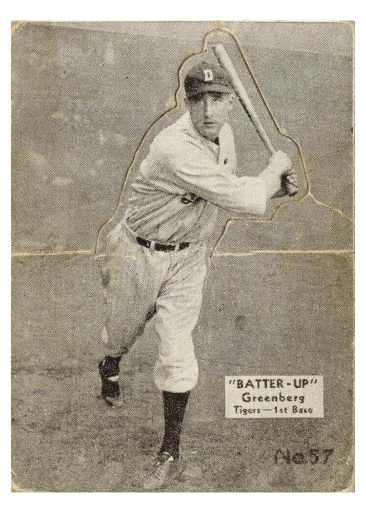 1934 Batter Up Hank Greenberg #57 card
