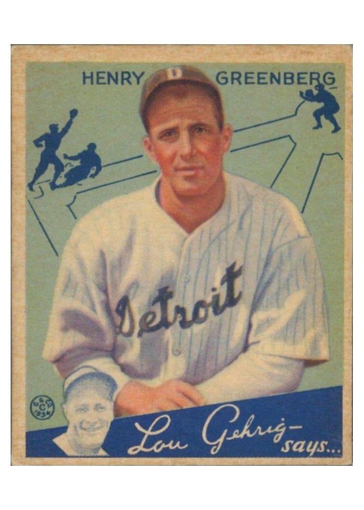 1934 Goudey Hank Greenberg #62 card