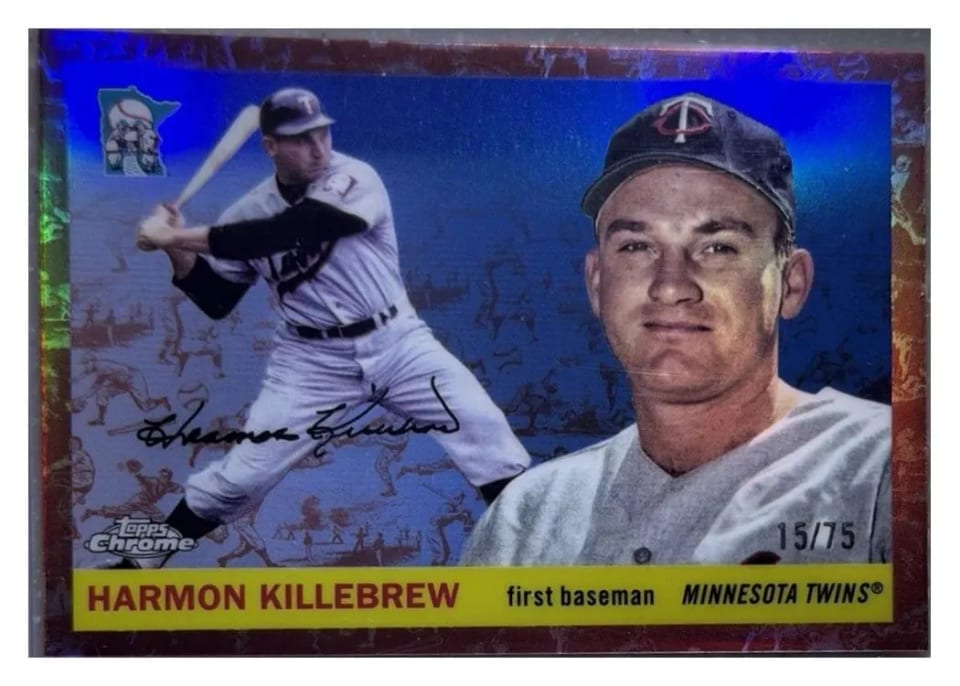 2025 Topps Chrome Platinum Base Set Harmon Killebrew Toile Cream Rose Gold Refractor #432 card