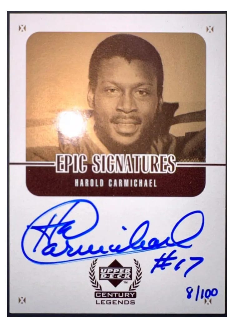 1999 Upper Deck Century Legends Epic Signatures Harold Carmichael #HCC card