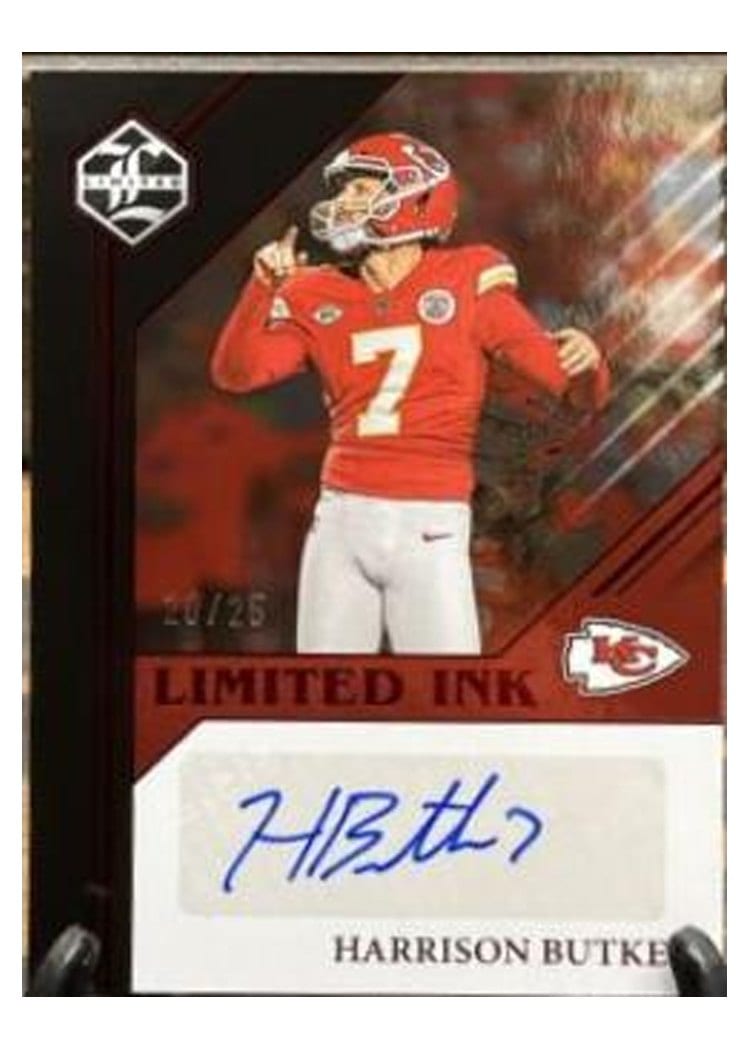 2023 Panini Limited Limited Ink Harrison Butker #18 card