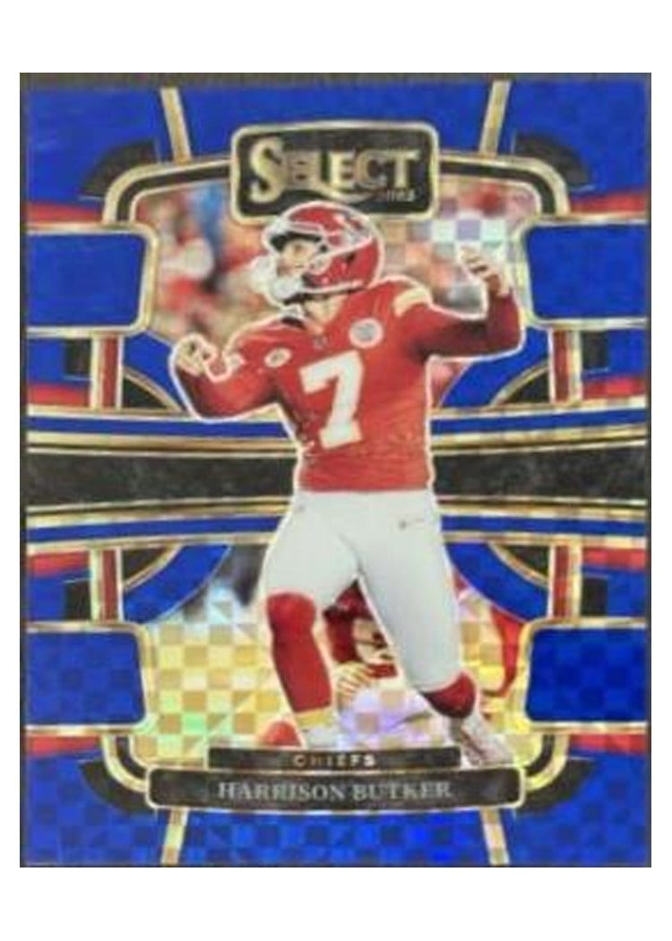 2023 Panini Select Base Set Harrison Butker Blue Prizm #48 card