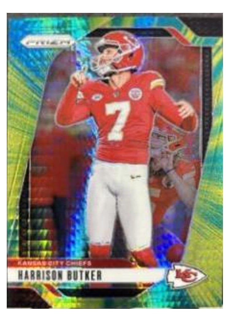 2024 Panini Prizm Base Set Harrison Butker Hyper #144 card