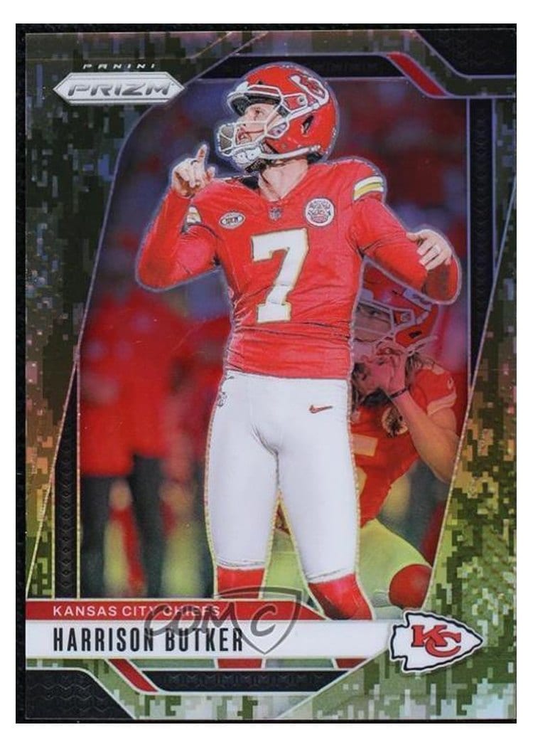 2024 Panini Prizm Base Set Harrison Butker Forest Camo #144 card