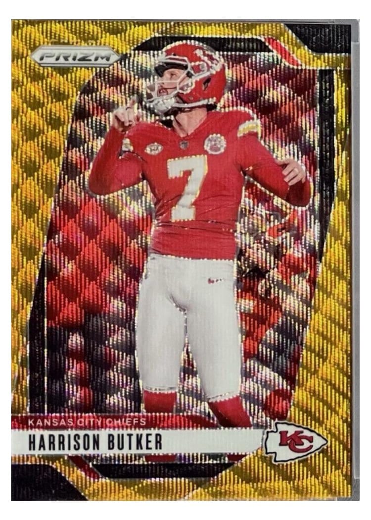2024 Panini Prizm Base Set Harrison Butker Gold #144 card