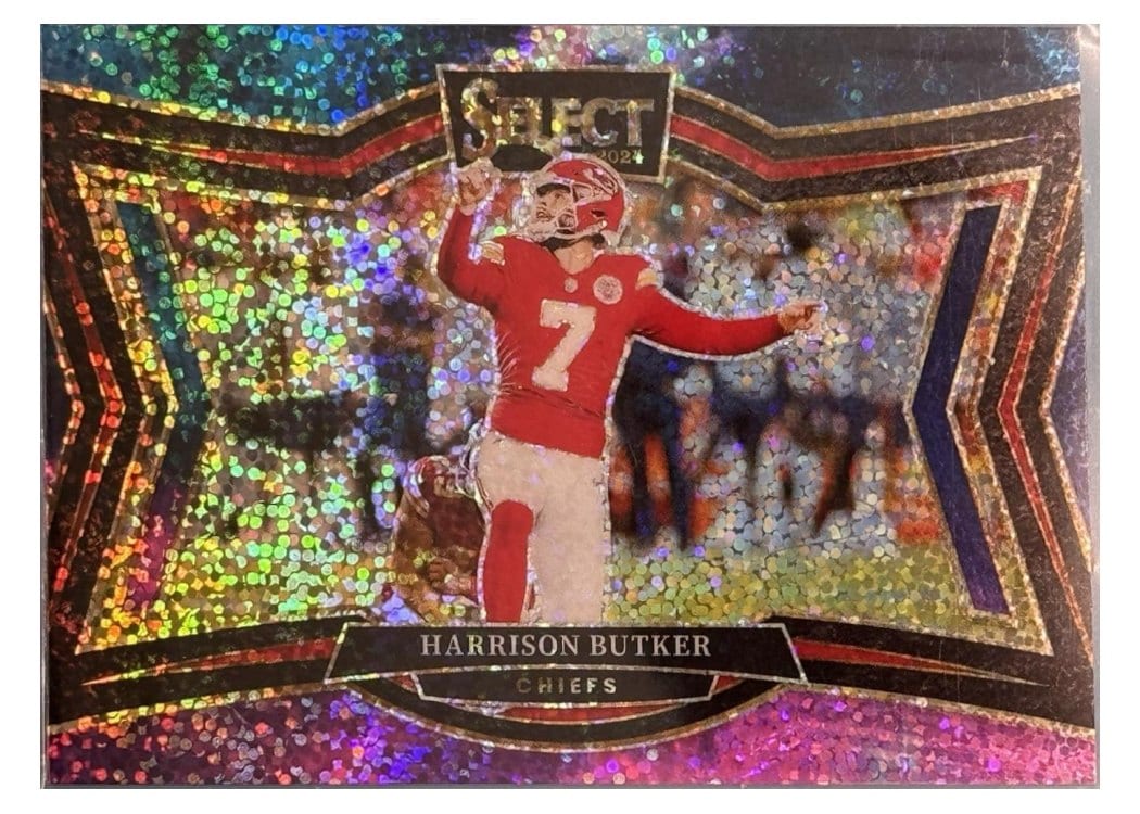 2024 Panini Select Base Set Harrison Butker Cosmic Prizm #440 card