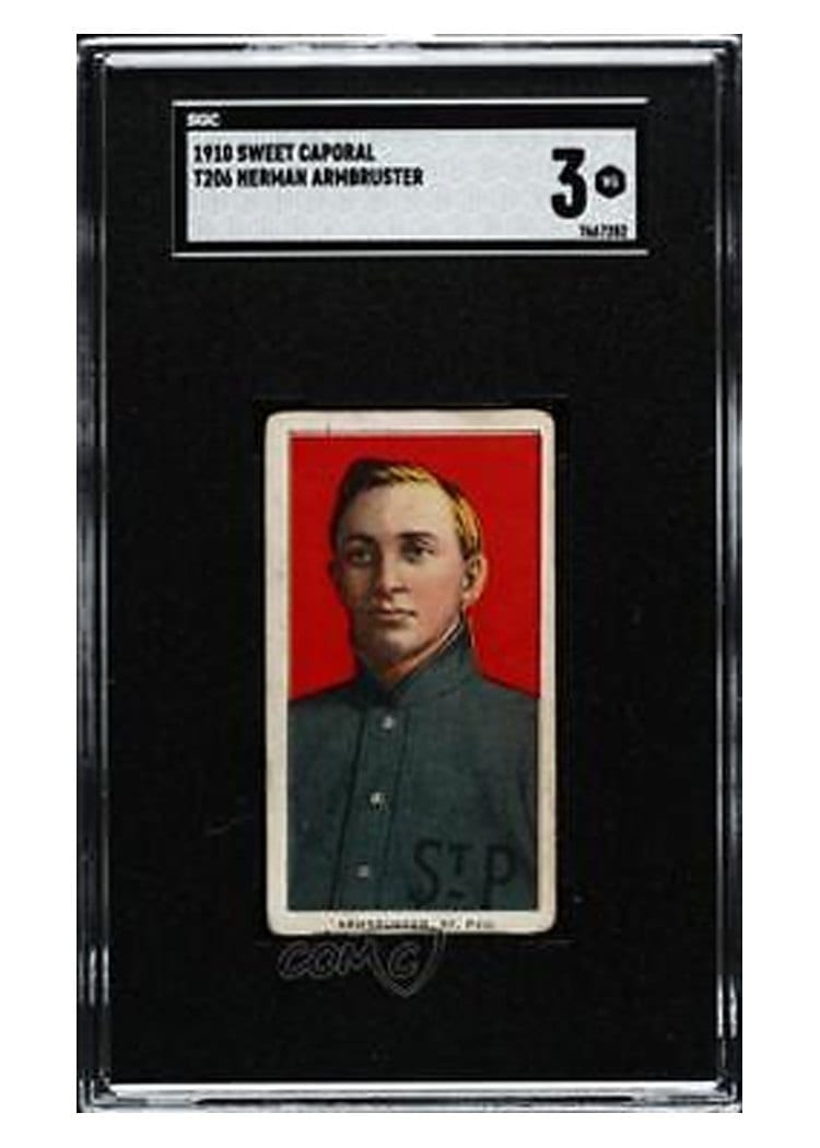 1909 T206 Sweet Caporal 350 Factory 30 Harry Armbruster card