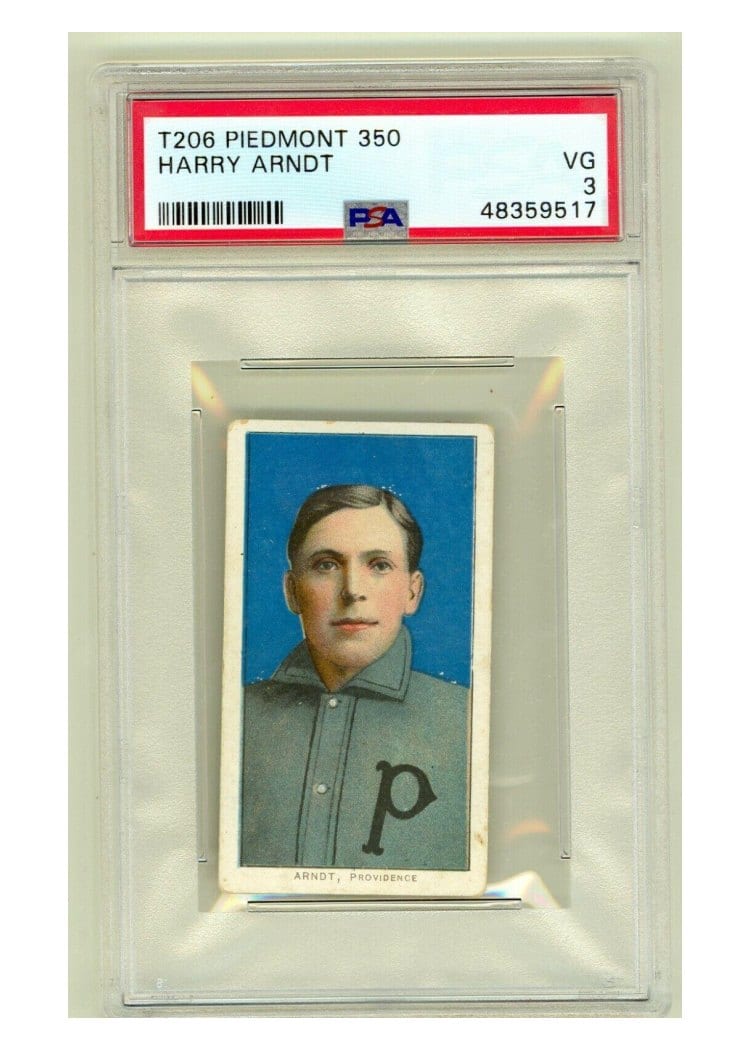 1909 T206 Piedmont 350 Harry Arndt card