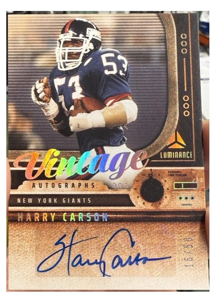 2025 Panini Luminance Vintage Autographs Harry Carson #1 card