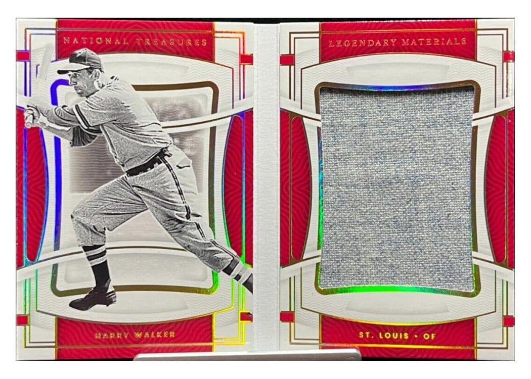 2022 Panini National Treasures Legendary Jumbo Materials Booklet Harry Walker #LJM-HW card