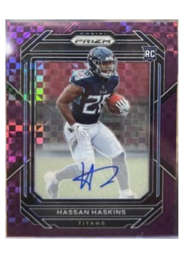 2022 Panini Prizm Base Set Hassan Haskins Autograph Purple Power #326 card