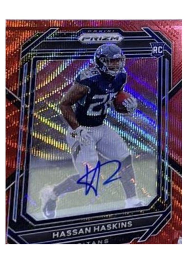 2022 Panini Prizm Base Set Hassan Haskins Autograph Red Wave #326 card