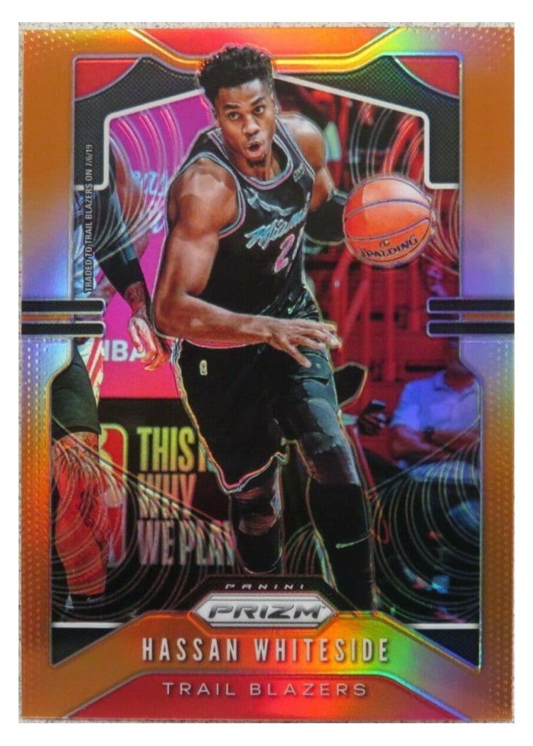 2019-20 Panini Prizm Base Set Hassan Whiteside Orange Prizm #151 card
