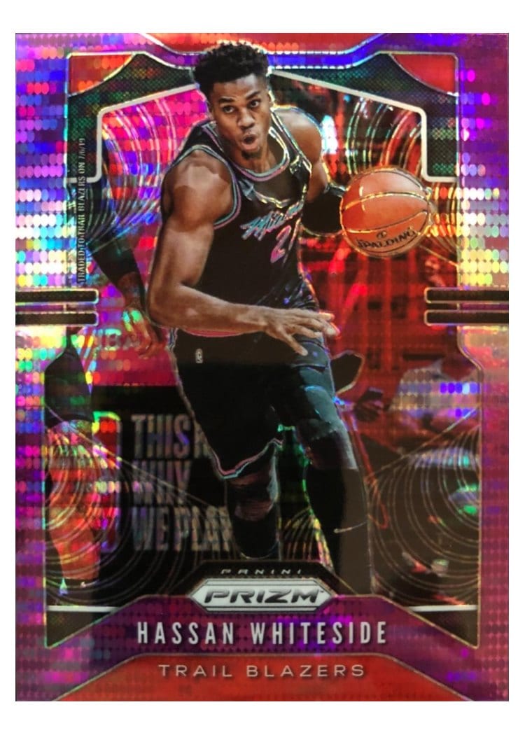 2019-20 Panini Prizm Base Set Hassan Whiteside Purple Pulsar Prizm #151 card