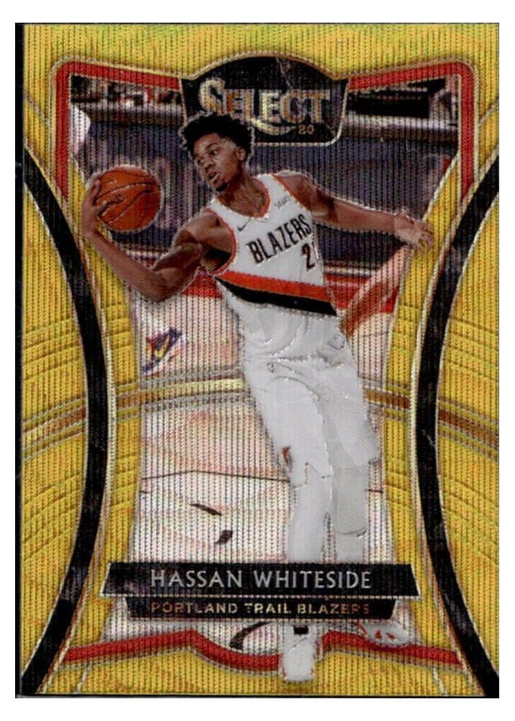 2019-20 Panini Select Base Set Hassan Whiteside Gold Wave #198 card