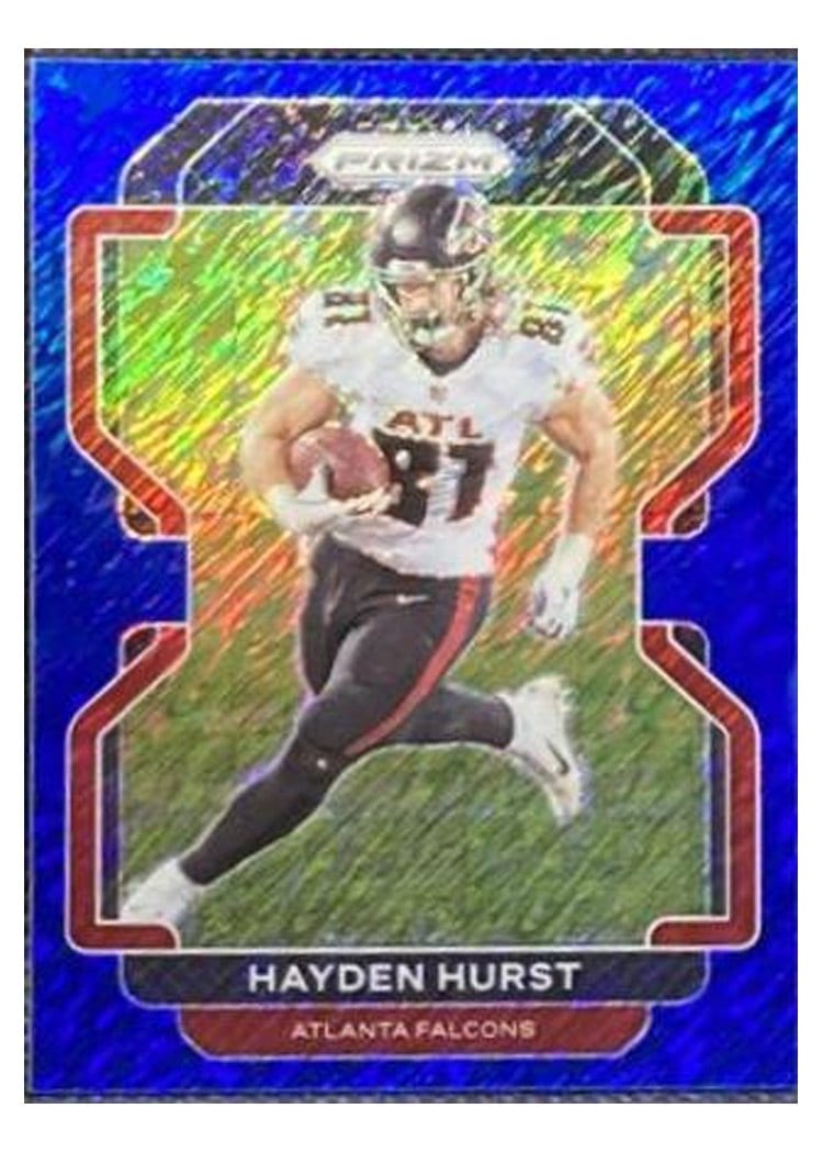 2021 Panini Prizm Base Set Hayden Hurst Blue Shimmer #323 card