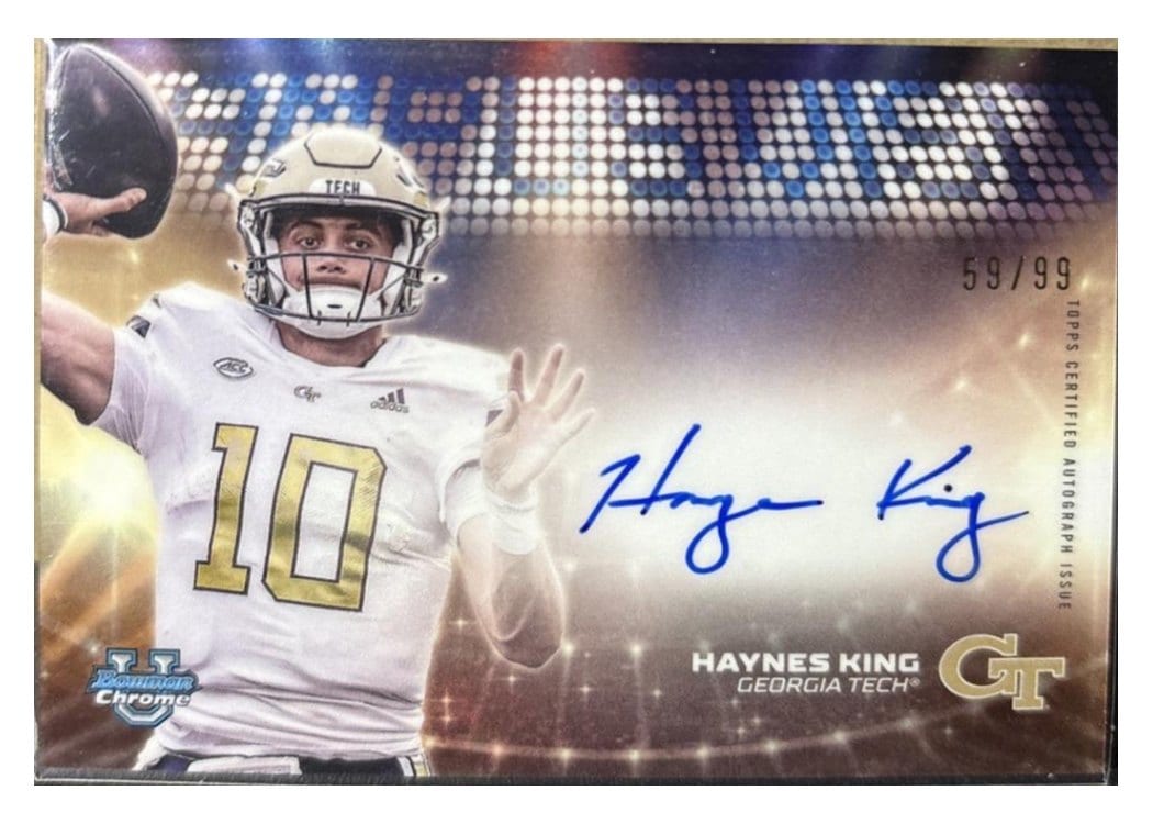 2025 Bowman University Chrome Campus Visit Autographs Haynes King #CVA-HK card