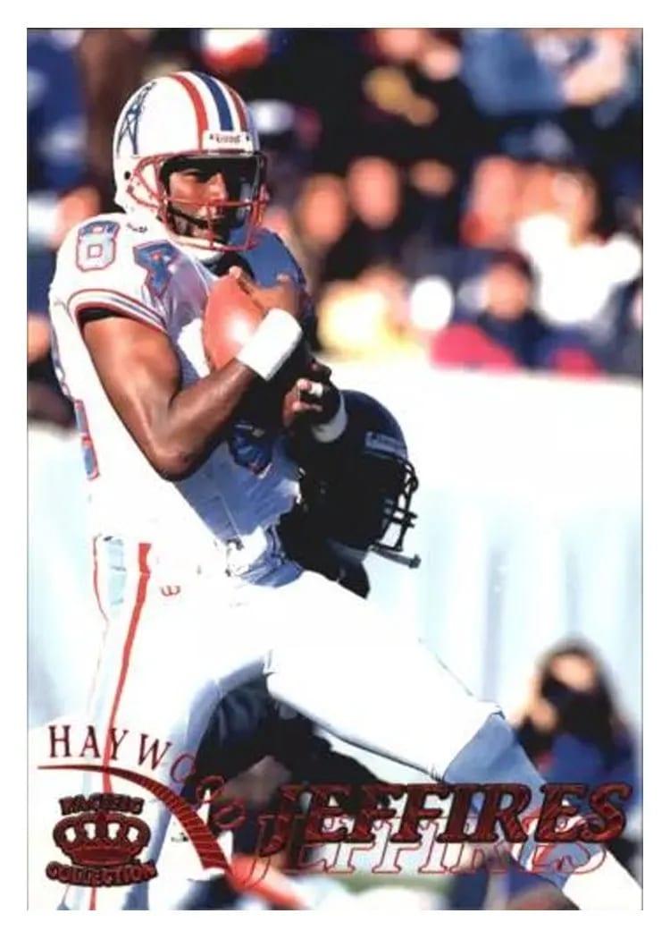 1996 Pacific Gridiron Haywood Jeffires Red #48 card