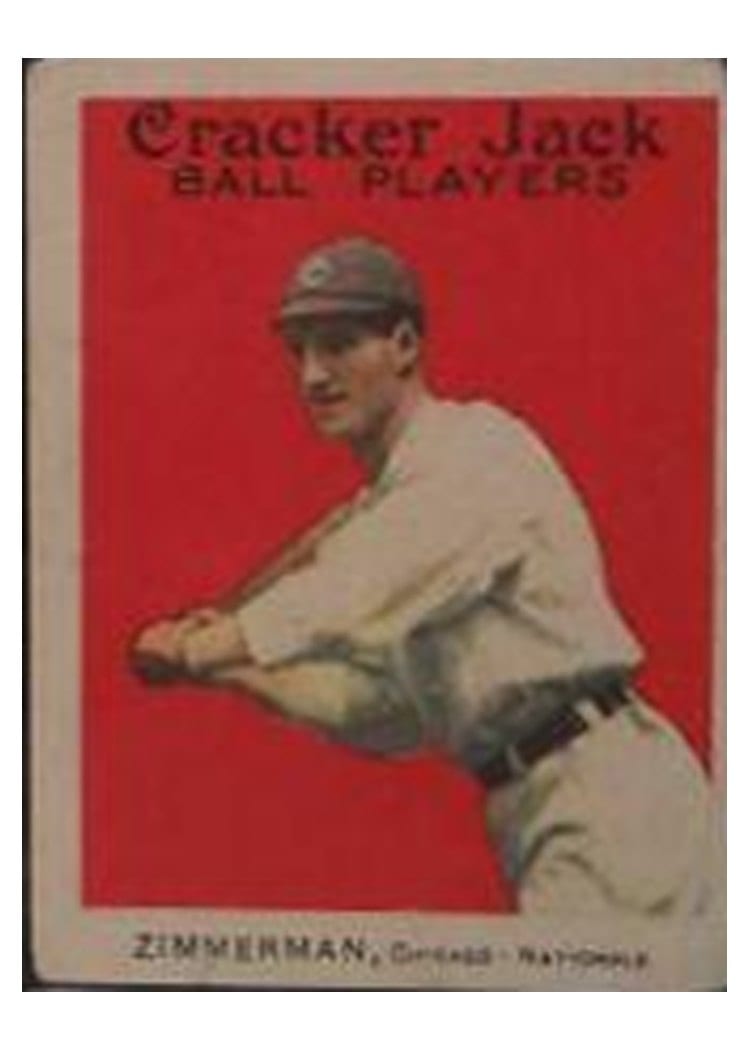 1914 Cracker Jack Heine Zimmerman #21 card