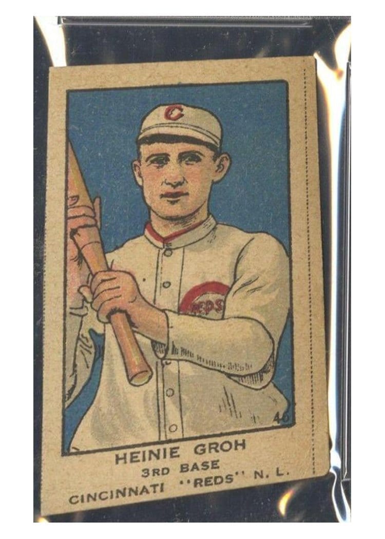 1919 W514 Heinie Groh Hand Cut #46 card