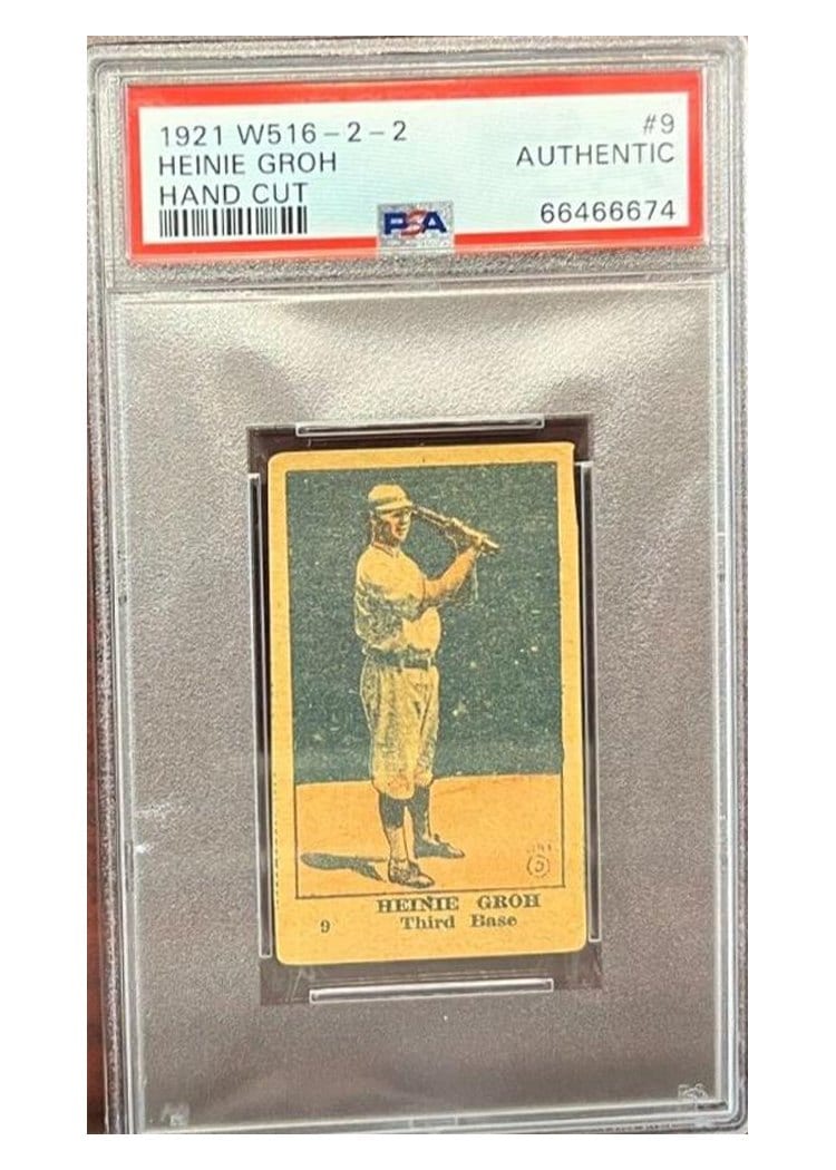 1921 W516 2 2 Heinie Groh #9 card