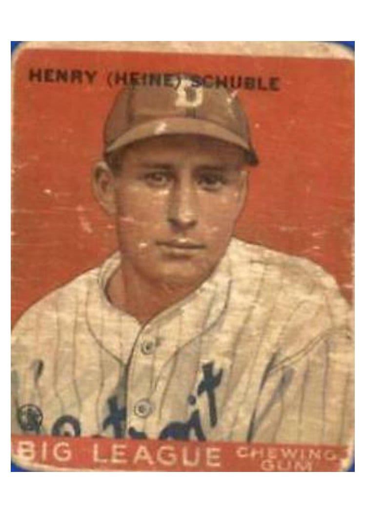 1933 Goudey Heinie Schuble #4 card