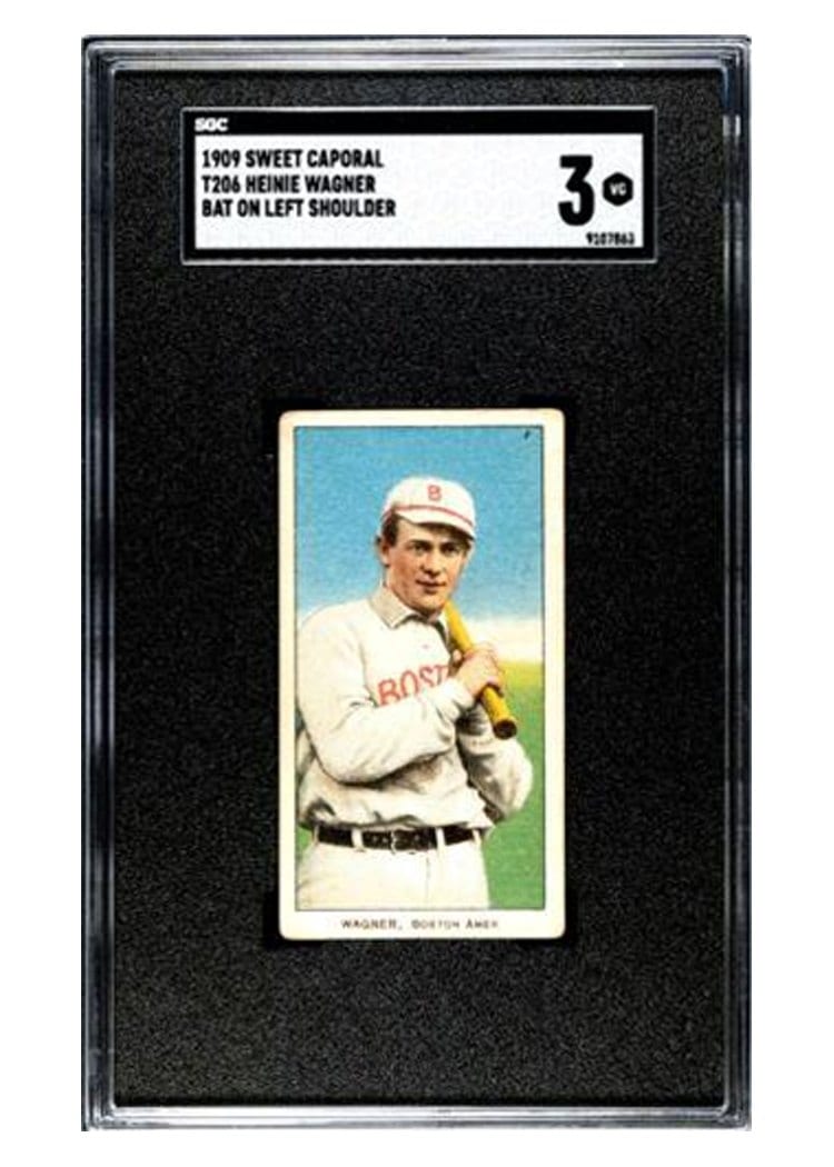 1909 T206 Sweet Caporal 150 Factory 30 Heinie Wagner Bat on Left Shoulder card