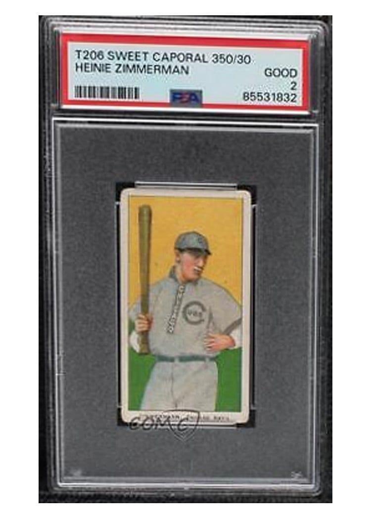 1909 T206 Sweet Caporal 350 Factory 30 Heinie Zimmerman card