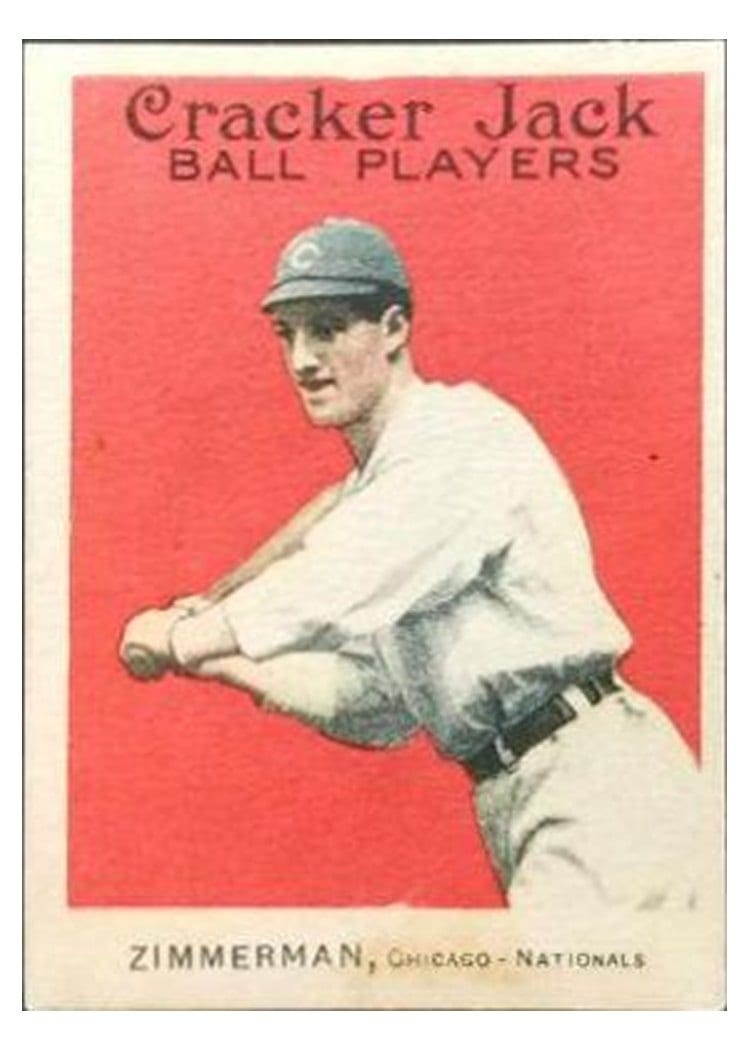 1915 Cracker Jack Heinie Zimmerman #21 card
