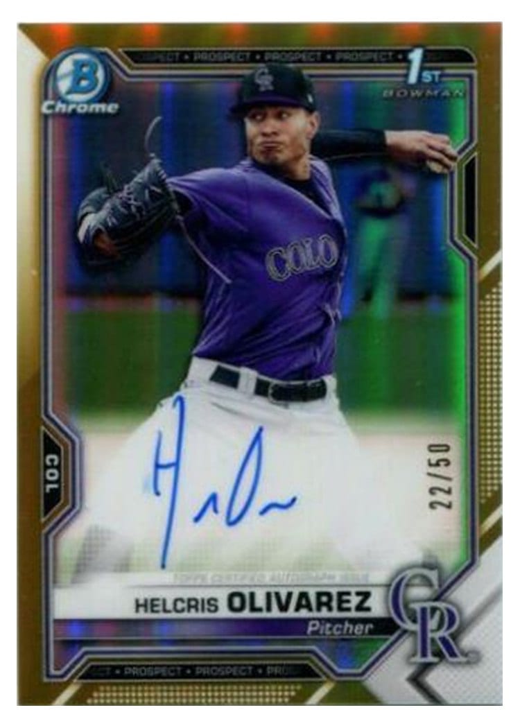 2021 Bowman Chrome Prospect Autographs Helcris Olivarez #CPA-HO card