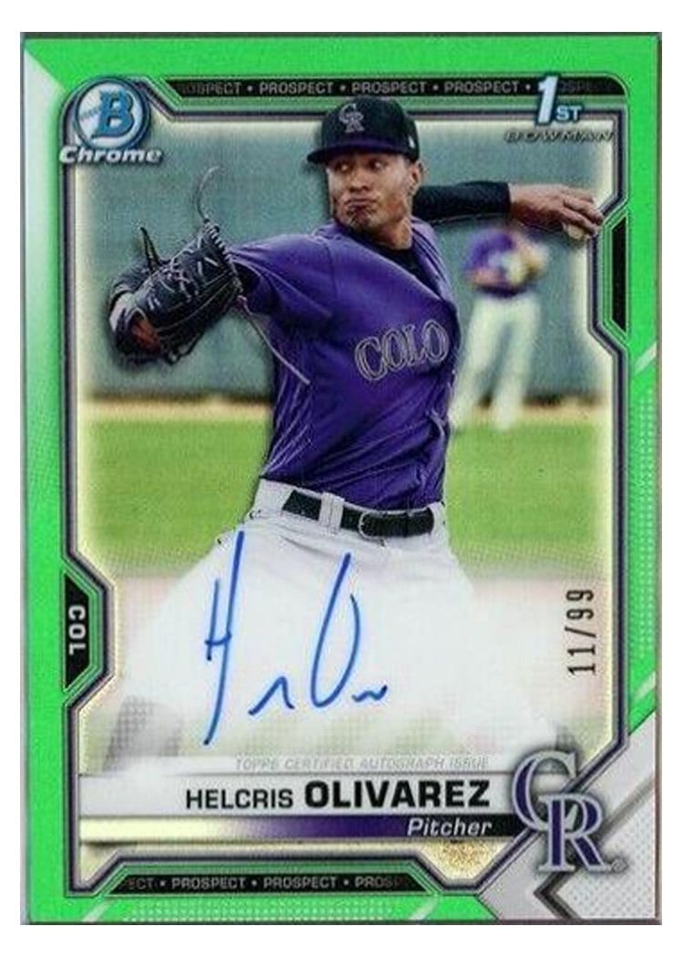 2021 Bowman Chrome Prospect Autographs Helcris Olivarez #CPA-HO card
