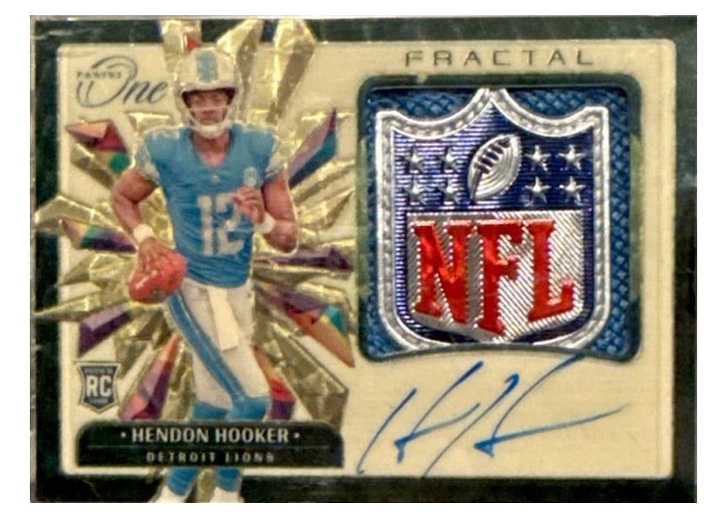 2023 Panini One Rookie Fractal Hendon Hooker #384 card