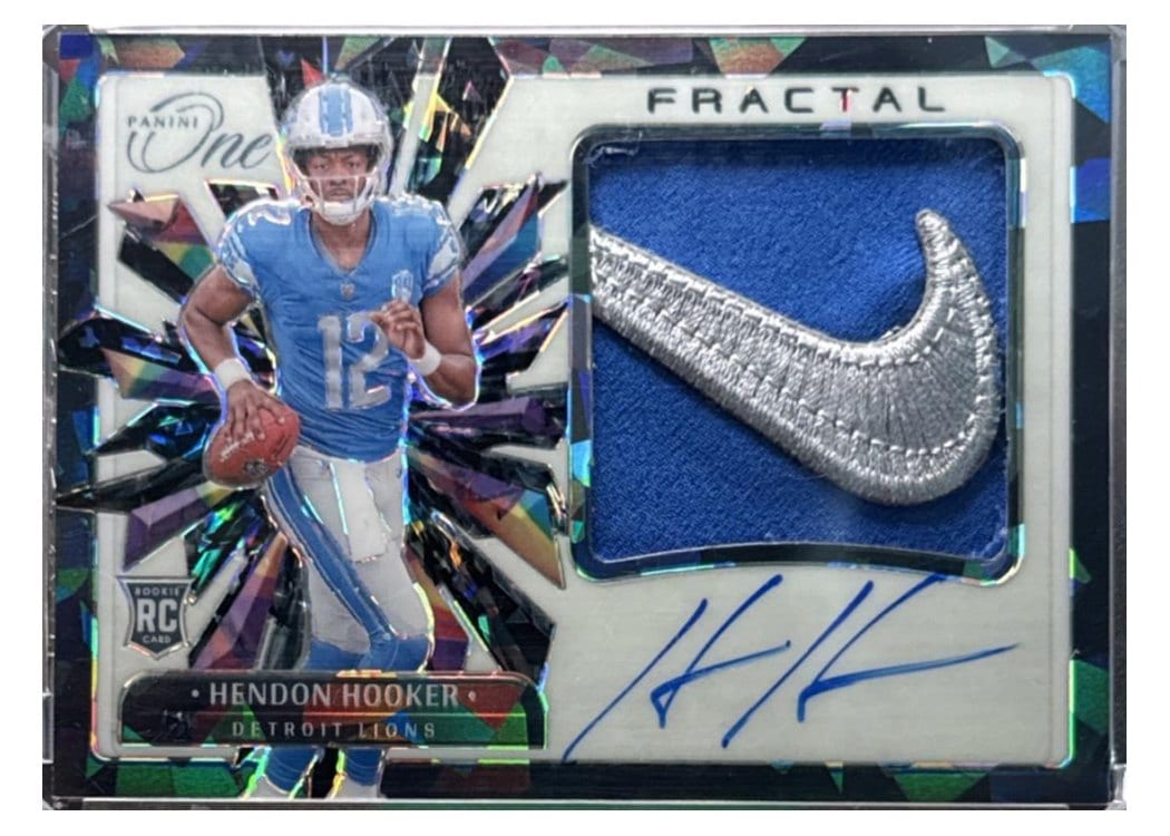 2023 Panini One Rookie Fractal Hendon Hooker #384 card