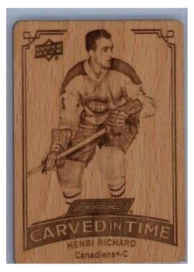 2023-24 Upper Deck Engrained Carved in Time Manufactured Wood Henri Richard #CT-30 card
