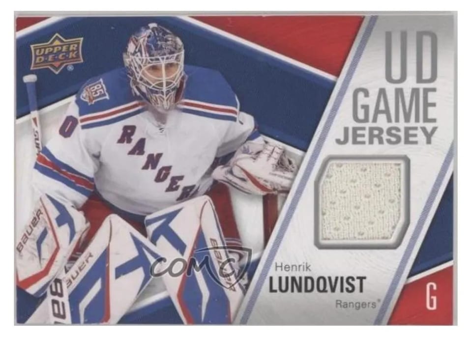 2011 Upper Deck UD Game Jersey Henrik Lundqvist #GJ-HL card