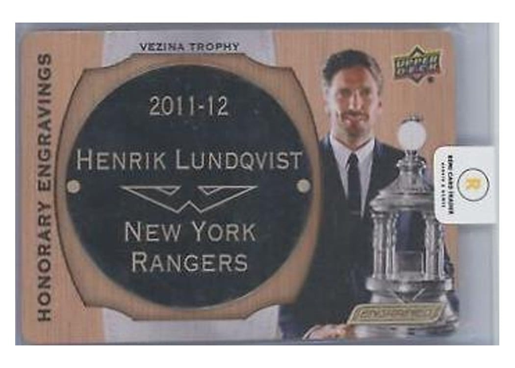 2023-24 Upper Deck Engrained Honorary Engravings Manufactured Nameplate Henrik Lundqvist #HE-VE12 card